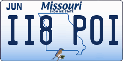 MO license plate II8P0I