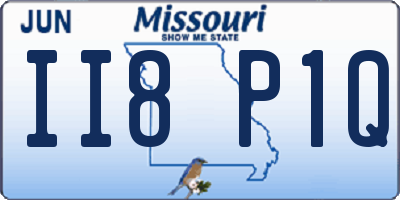 MO license plate II8P1Q