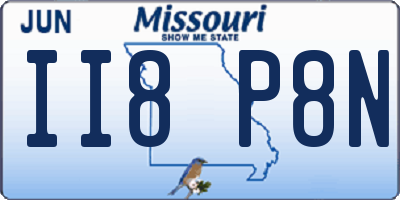 MO license plate II8P8N