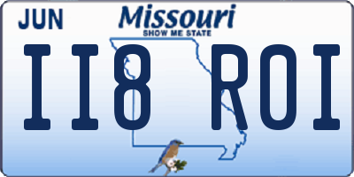 MO license plate II8R0I