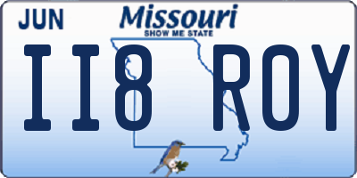 MO license plate II8R0Y