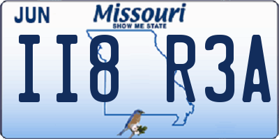 MO license plate II8R3A