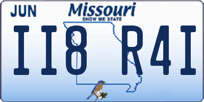 MO license plate II8R4I