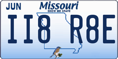 MO license plate II8R8E