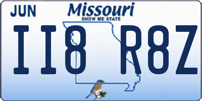 MO license plate II8R8Z