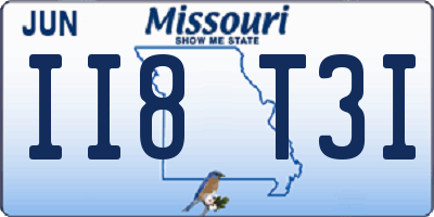 MO license plate II8T3I