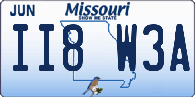 MO license plate II8W3A