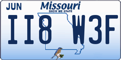 MO license plate II8W3F