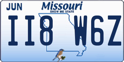 MO license plate II8W6Z