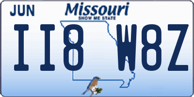 MO license plate II8W8Z
