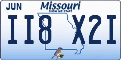 MO license plate II8X2I