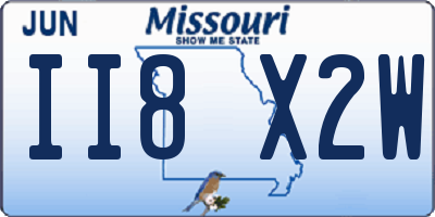 MO license plate II8X2W