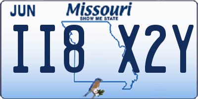 MO license plate II8X2Y