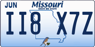 MO license plate II8X7Z
