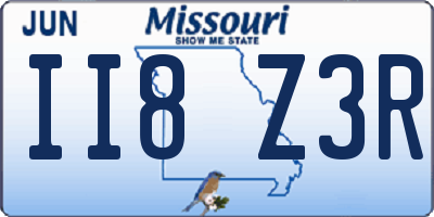MO license plate II8Z3R