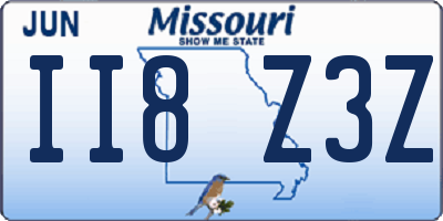 MO license plate II8Z3Z