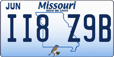 MO license plate II8Z9B