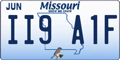 MO license plate II9A1F