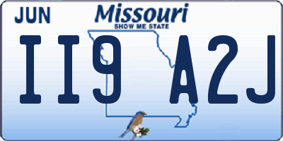 MO license plate II9A2J