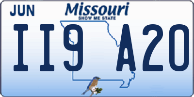 MO license plate II9A2O