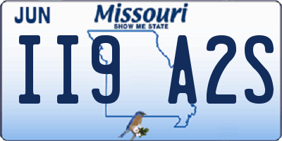 MO license plate II9A2S