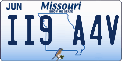 MO license plate II9A4V