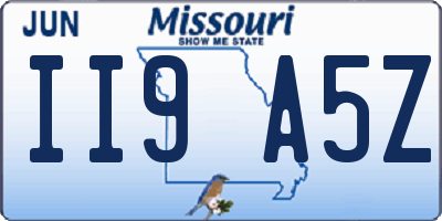 MO license plate II9A5Z