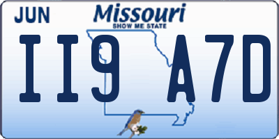 MO license plate II9A7D