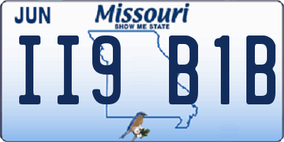 MO license plate II9B1B