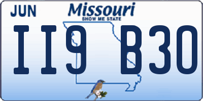 MO license plate II9B3O
