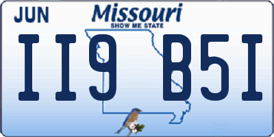 MO license plate II9B5I