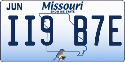 MO license plate II9B7E