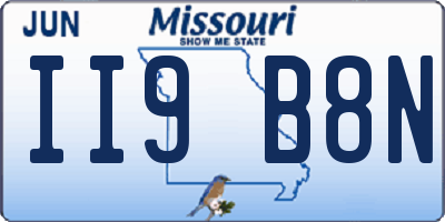 MO license plate II9B8N