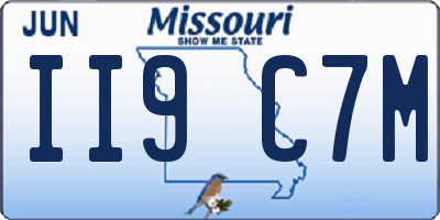 MO license plate II9C7M