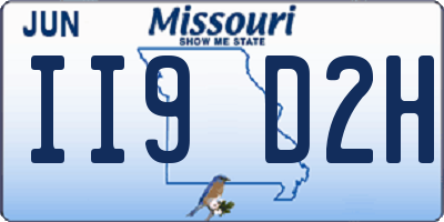 MO license plate II9D2H