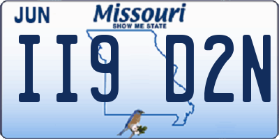 MO license plate II9D2N