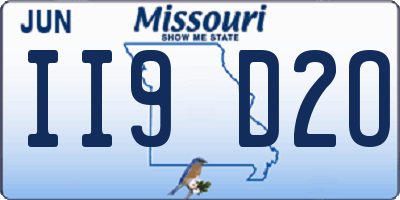 MO license plate II9D2O