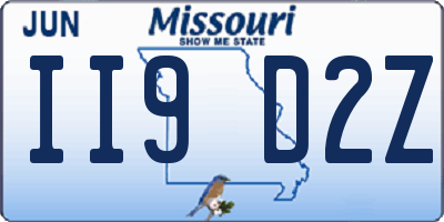 MO license plate II9D2Z