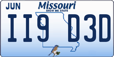 MO license plate II9D3D