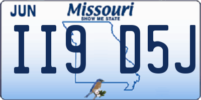 MO license plate II9D5J