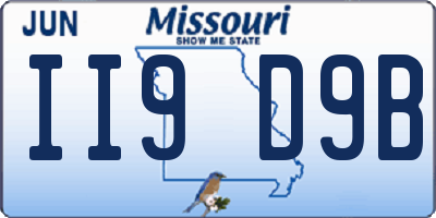 MO license plate II9D9B