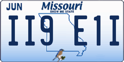 MO license plate II9E1I
