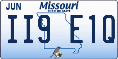 MO license plate II9E1Q