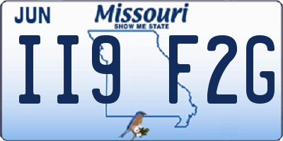 MO license plate II9F2G