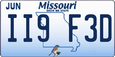 MO license plate II9F3D