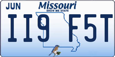MO license plate II9F5T