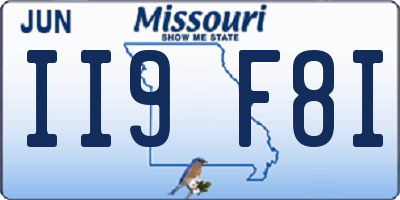MO license plate II9F8I