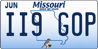 MO license plate II9G0P