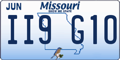 MO license plate II9G1O