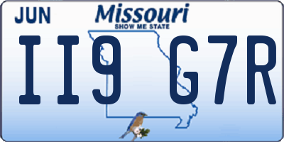 MO license plate II9G7R